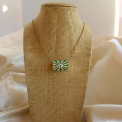 Collier Amulette - Oeil Vert